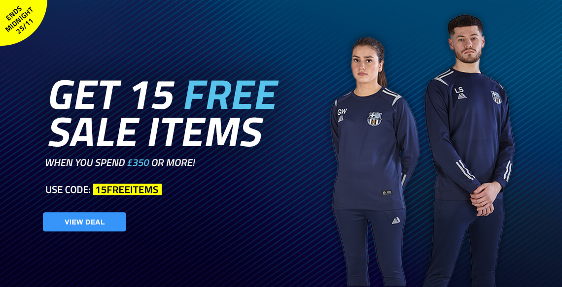 Get 15 Free Sale Items When You Spend £350+ | Pendle Sportswear