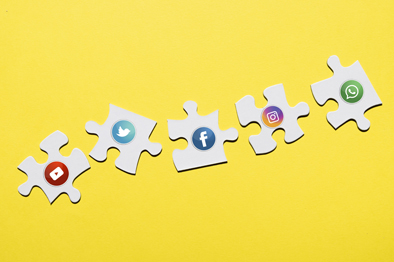 Social media jigsaw pieces