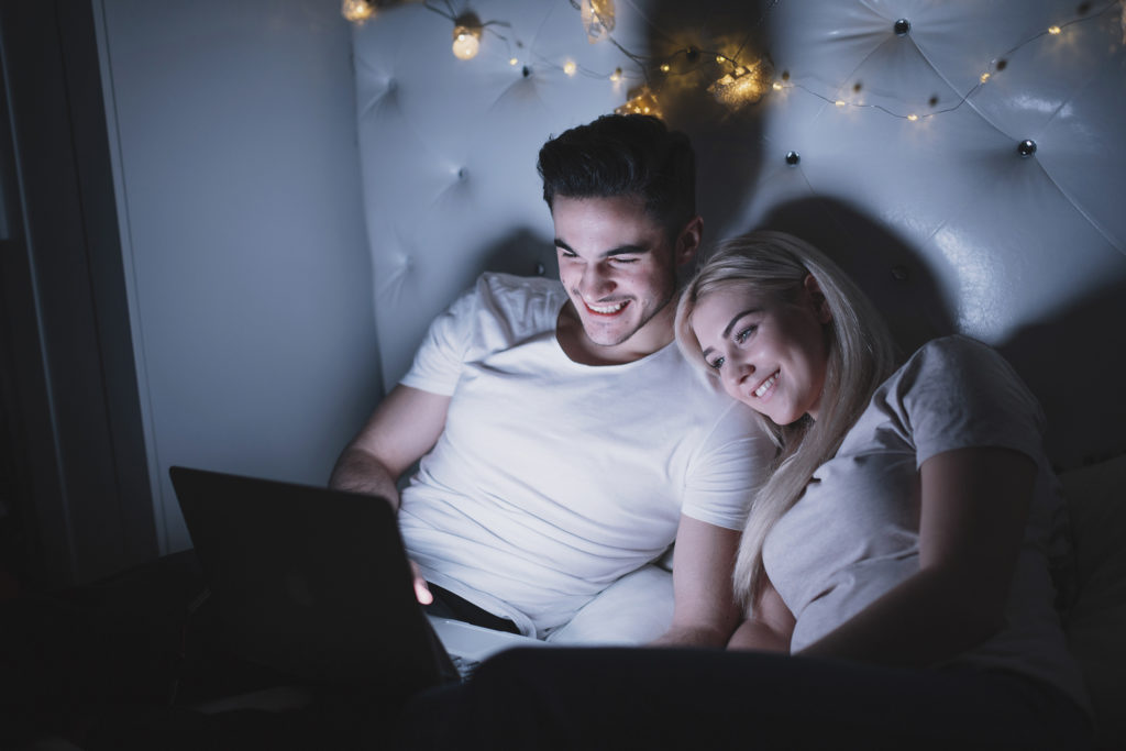 Couple watching a film