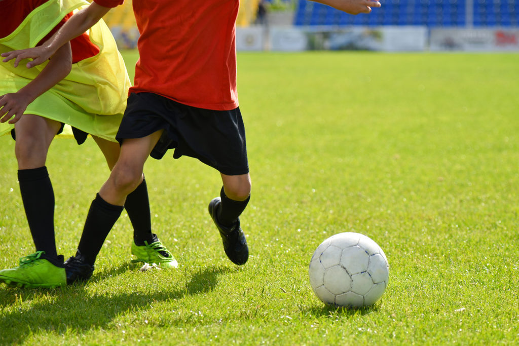 Children playing football