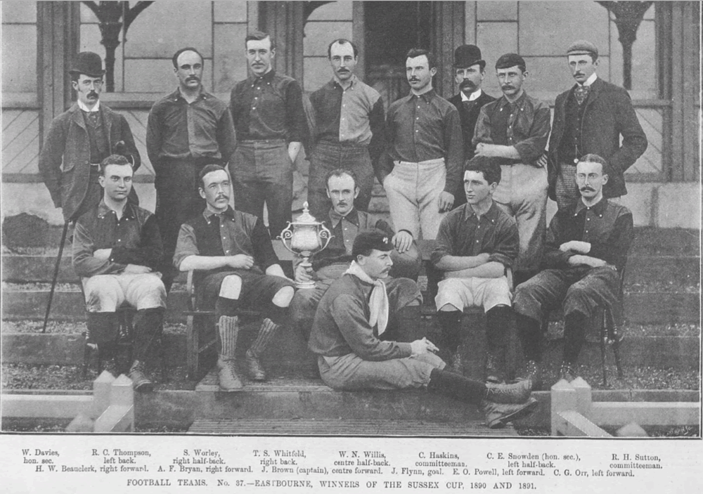 Eastbourne Football Club team photo from February 1892