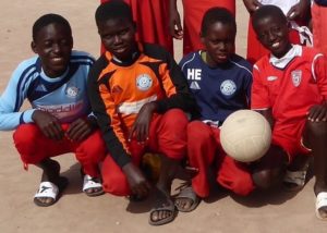 Gambian kids wearing Pendle shirts