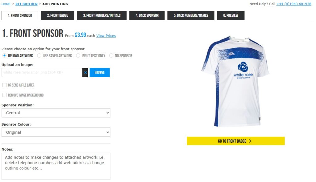 Custom Football Kit - Kit Builder