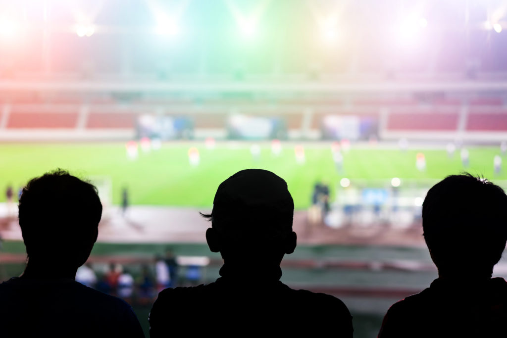 Football fans watching a match