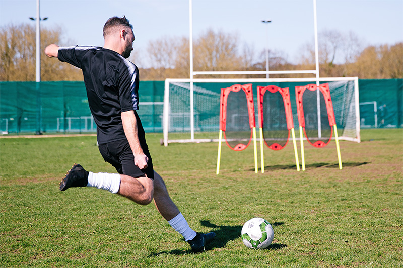 Player at football training