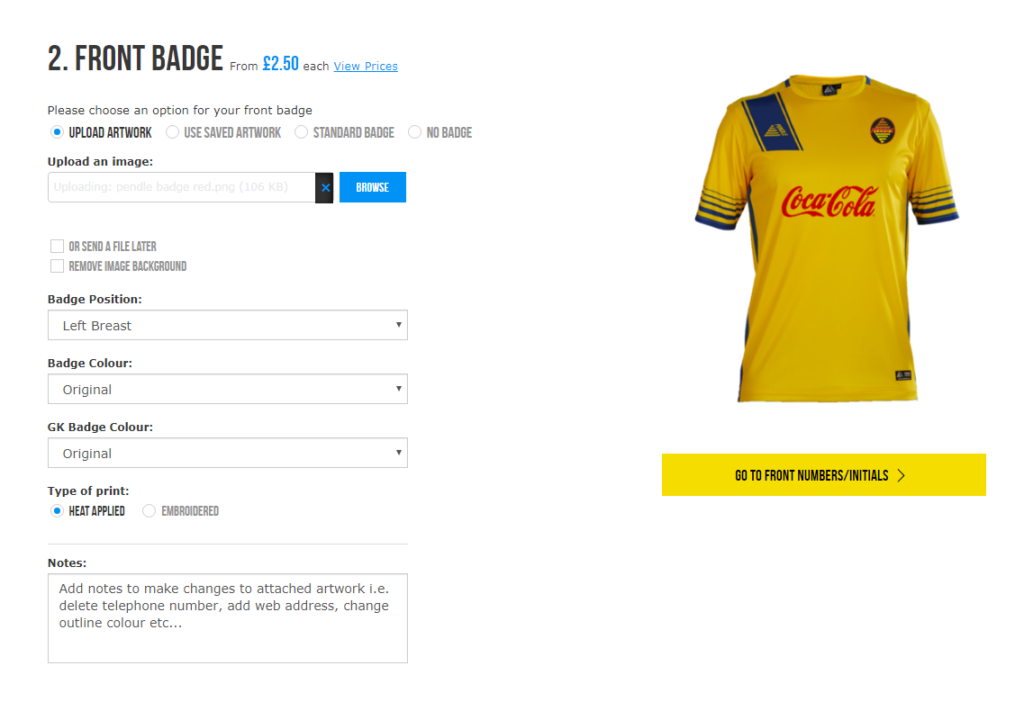 customise your own football kit