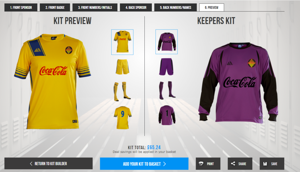 Pendle Sportswear Custom Football Kit Preview