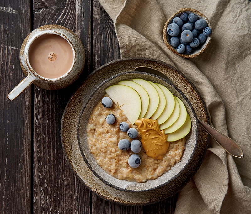 Vegan oatmeal breakfast