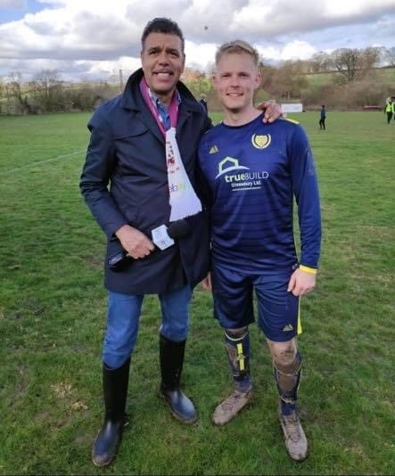 Kris Kamara with a player from Harlescott Rangers