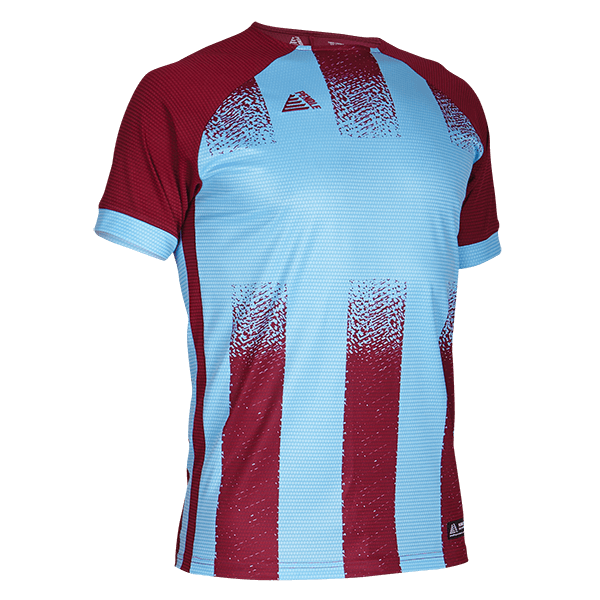 Barca short sleeved football shirt in sky and maroon