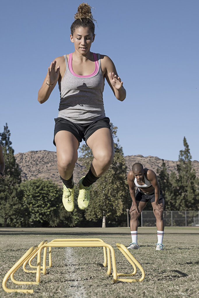 Plyometric training hurdle drill